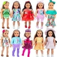 thumbnail image 1 of ZITA ELEMENT 24 Pcs American Doll Clothes and Accessories for 18 inch Dolls - 18" Doll Clothing Outfits Dress Swimsuits Tights Headbands, 1 of 10