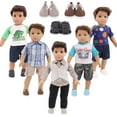 thumbnail image 1 of ZITA ELEMENT 5 Sets Boy Doll Clothes and 3 Pairs of Shoes Fit for 18 inch Boy Dolls, 1 of 7