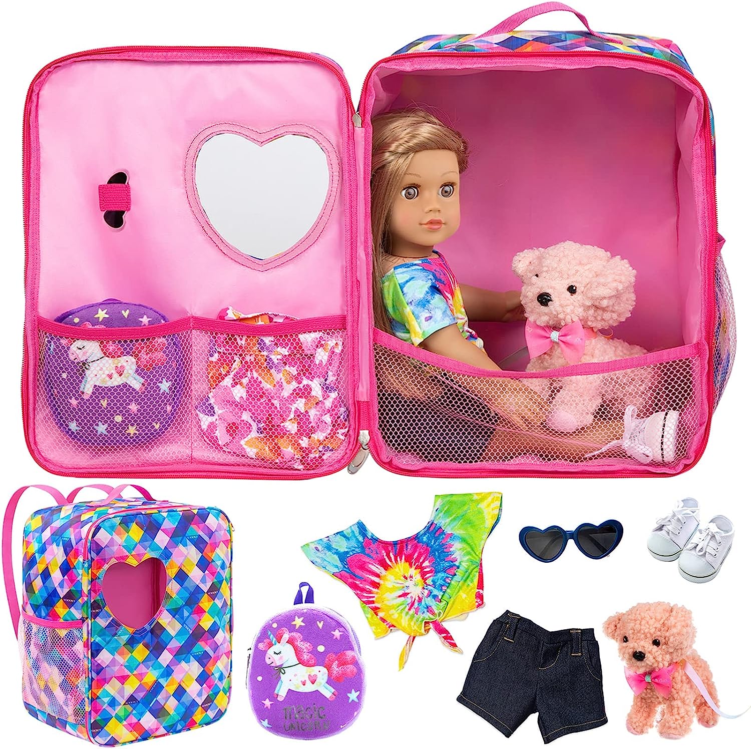 Doll Case for 18inch Dolls Storage Travel Carrier Suitcase Great Fit