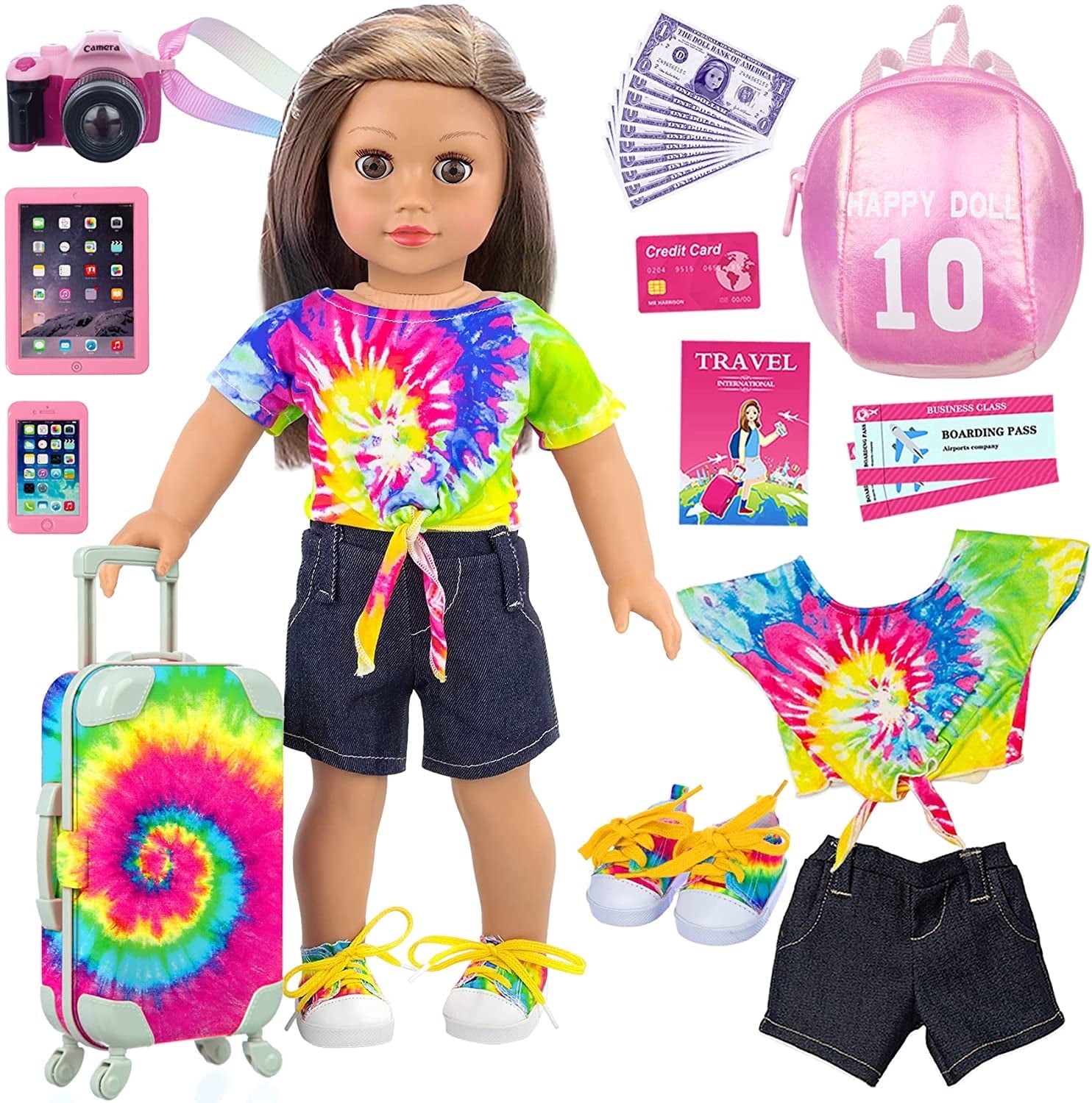 ZITA ELEMENT 18 inch Doll Suitcase Travel Play Set 23Pcs - Walmart.com