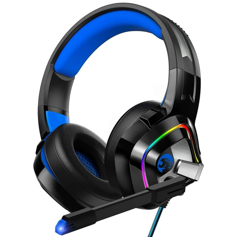 ZIUMIER Gaming Headset PS4 Headset Xbox One Headset with Noise Canceling Mic and Rgb Light PC Headset with Stereo Surround Sound Over Ear