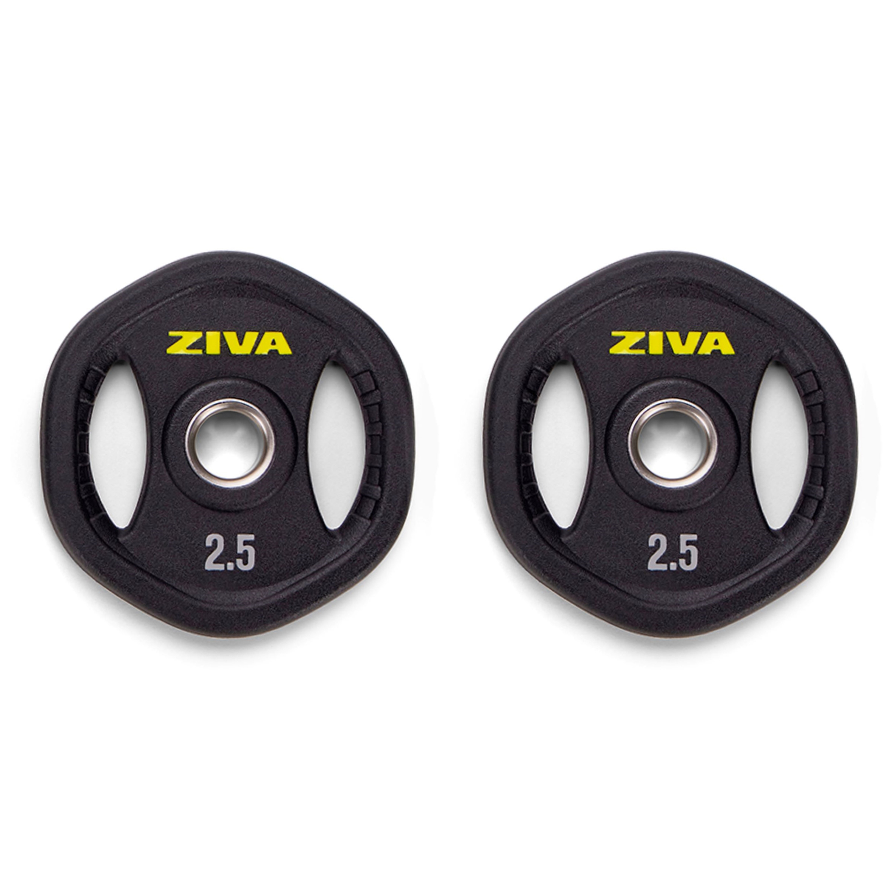 ZIVA Studio Barbell Weight Plates Pair of 2.5lb RPU Coated Solid Cast