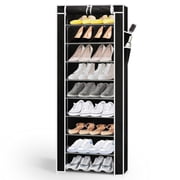 ZIVACATE 10 Tier Metal Shoes Rack, Stackable Shoes Shelf for 22 30 Pairs of Shoes and Boots, Organizer for Entryway, Black