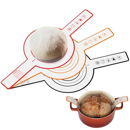 ZIVACATE 3 Pcs Silicone Bread Sling Sourdough Baking Mat Bread Making Accessories Dough Mat Dutch Oven Reusable Non-Stick & Easy Clean