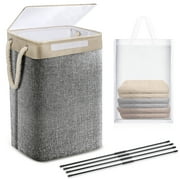 ZIVACATE Laundry Hamper With Lid 75L Collapsible Laundry Basket Large Clothes Hamper With Removable Bag Dirty Hampers For Bedroom, Bathroom, Dorm, College