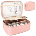 thumbnail image 1 of ZIVACATE Makeup Travel Bag Toiletry Bag With Compartments & Brush Storage Portable Large Cosmetic Bag For Women, Pink, 1 of 7
