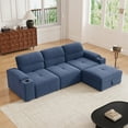 thumbnail image 1 of ZIVACATE Modular Sectional Cloud Sofa, 105 Inch Modular Cloud Sofa with Chaise&Storage&Ottoman, Adjustable Seat Back, Convertible Sofa Couch Modular Sofa for Living Room, Small Apartments, Blue, 1 of 10