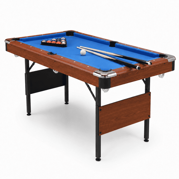 ZIVACATE Pool Tables, No Assembly, Choose Your Color - Portable Billiards Tables Includes Full Set of Balls, 2 Cue Sticks, Blue&Green