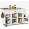 thumbnail image 1 of ZIVACATE Rolling Kitchen Island with Drop Leaf and Storage Large 53 in Movable Kitchen Carts White, 1 of 8