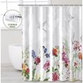 thumbnail image 1 of ZIVACATE Watercolor Plant Leaves Floral Hummingbird Shower Curtain,Bathroom Shower Curtain Set with Hooks,Water-Repellent, Machine-Washable, Fade-Resistant,72 x 72, 1 of 9