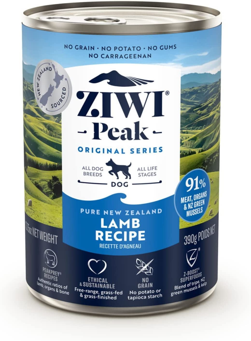 ZIWI Peak Canned Wet Dog Food All Natural, High Protein, Grain Free, Limited Ingredient, with