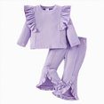 thumbnail image 1 of ZIXKCGDSE Baby Girl Clothes Cotton Ruffle Sleeve Tops and Flare Pants Fashion Fall Outfits Size 2-3 Months, 1 of 5