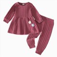 thumbnail image 1 of ZIXKCGDSE Baby Girl Clothes Fall Knit Long Sleeved Top and Pants Set Trendy Winter Outfits Going Out Size 2-3 Years, 1 of 4