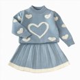 thumbnail image 1 of ZIXKCGDSE Baby Girl Clothes Fall Outfits Cute Long Sleeve Knitted Sweater Tops and Skirt Set Size 5-6 Years, 1 of 4