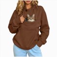 thumbnail image 1 of ZIXKCGDSE Cat Pouch Hoodie for Women Sweatshirt with Pet Pocket Carrier Pullover Fall Tops Size L, 1 of 3