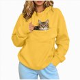 thumbnail image 1 of ZIXKCGDSE Cat Pouch Hoodie for Women Sweatshirt with Pet Pocket Carrier Pullover Fall Tops Size L, 1 of 3