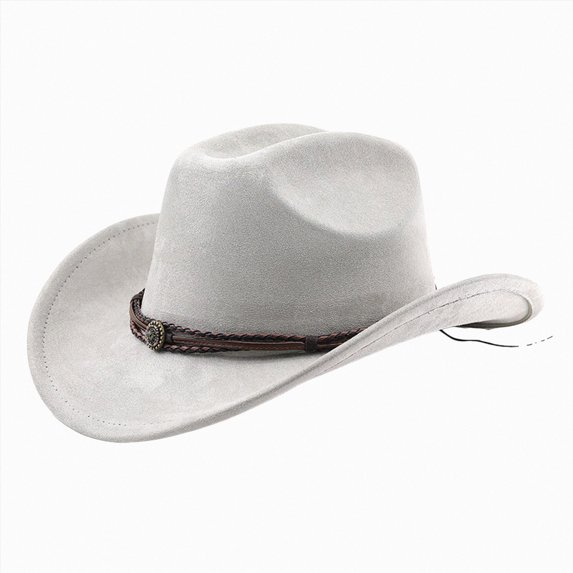 ZIXKCGDSE Cowboy Hat for Women and Men with Shapeable Wide Brim, Cowboy Hat Retro Hat Unisex Rolled up Cap One Size