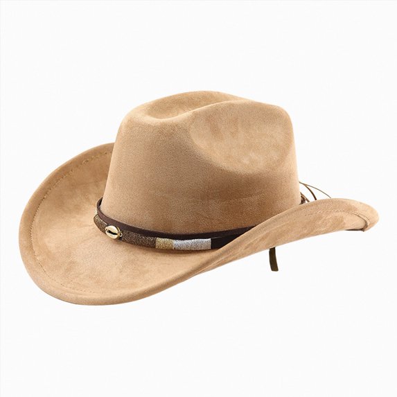 ZIXKCGDSE Cowboy Hat for Women and Men with Shapeable Wide Brim, Cowboy Hat Retro Hat Unisex Rolled up Cap One Size