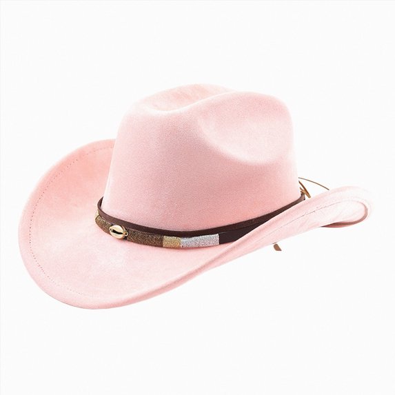 ZIXKCGDSE Cowboy Hat for Women and Men with Shapeable Wide Brim, Cowboy Hat Retro Hat Unisex Rolled up Cap One Size