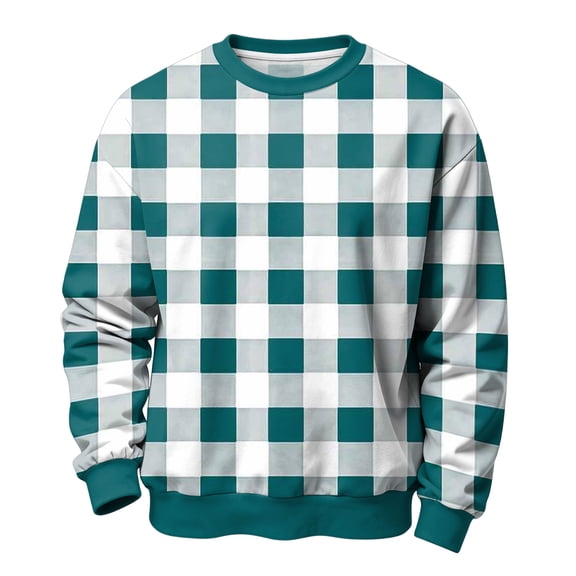 ZIXKCGDSE Crewneck Sweatshirt Mens Fashion Lightweight Long Sleeve Pullover Tops Daily Wear Size 2XL