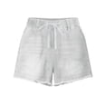 thumbnail image 1 of ZIXKCGDSE Denim Shorts Women Drawstring Elastic Waist Jean Shorts with Pockets Going Out Size L, 1 of 4