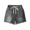 thumbnail image 1 of ZIXKCGDSE Denim Shorts Women Drawstring Elastic Waist Jean Shorts with Pockets Going Out Size M, 1 of 4