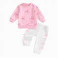 thumbnail image 1 of ZIXKCGDSE Girls 2 Piece Outfits Bow Long Sleeve Pullover Fall Tops and Pants Set Daily Wear Size 18-24 Months, 1 of 4