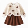 thumbnail image 1 of ZIXKCGDSE Girls 2 Piece Outfits Flower Long Sleeved Fall Tops and Skirt Winter Clothing Set Size 6-7 Years, 1 of 4
