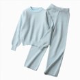 thumbnail image 1 of ZIXKCGDSE Girls Clothes Set Crew Neck Long Sleeve Top and Wide Leg Pants Warm Fall Winter Outfits Size 5-6 Years, 1 of 5