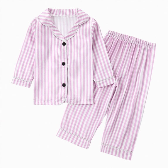 ZIXKCGDSE Girls Outfits Long Sleeve Button Down Shirts and Wide Leg Pants Fall Sleepwear Size 18-24 Months