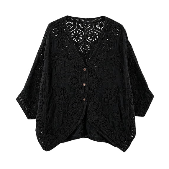 ZIXKCGDSE Lightweight Cardigans for Women Fashion Hollow Knitted Open Front Top Going Out One Size