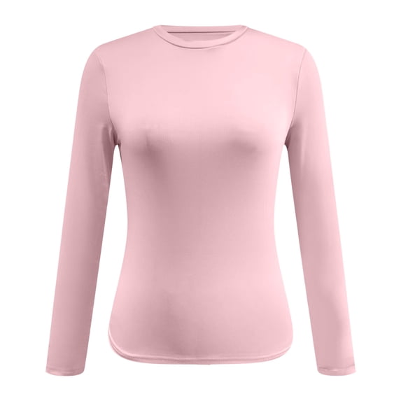 ZIXKCGDSE Long Sleeve Shirts for Women Crewneck T-Shirt Slim Fit Pullover Fall Clothes Size S