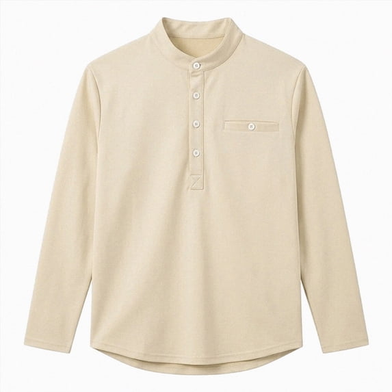 ZIXKCGDSE Men's Long Sleeve Henley Shirts Comfortable Breathable Pullover Tops Going Out Size S