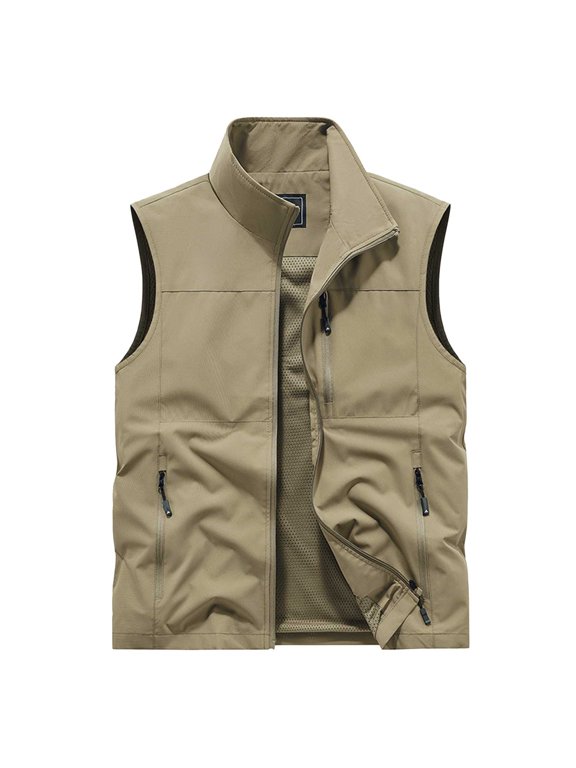 Mens Lightweight Vest Sleeveless Jacket Casual Everyday Wear with Zipper Pockets Size L2
