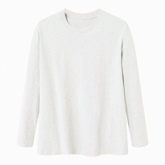 ZIXKCGDSE Mens Shirt Casual Long Sleeves Crew Neck Pullover Tops Versatile Everyday Wear Size M