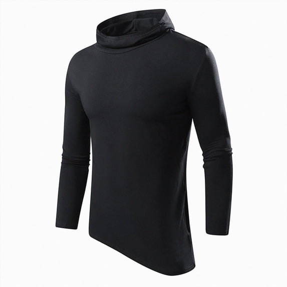 ZIXKCGDSE Mens Shirt Casual Loose Long Sleeved Pullover Hooded Outdoor Running Going Out Size 3XL