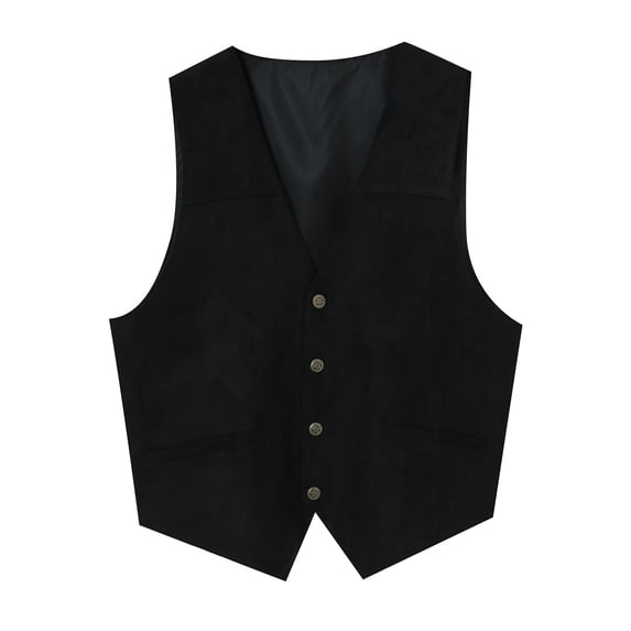 ZIXKCGDSE Mens Suit Vest, Business Formal Dress Vest Solid Slim Fit Waistcoat Everyday Wear Size L