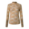 thumbnail image 1 of ZIXKCGDSE Mesh Long Sleeve Top for Women Lace Shirts See Through Floral Embroidery Blouse Size XL, 1 of 4