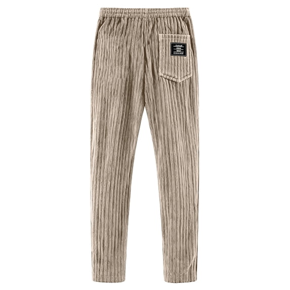 ZIXKCGDSE Pants for Men Corduroy Open Bottom Casual Drawstring Jogger Straight Trousers Size M