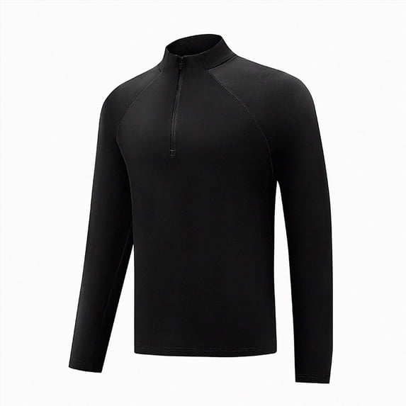 ZIXKCGDSE Quarter Zip Pullover Men Long Sleeve Shirts Fitness Sports Workout Gym Athletic Tee Size 2XL
