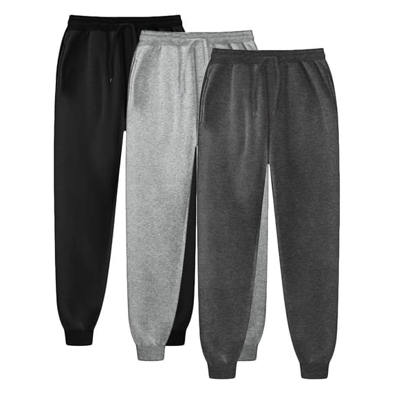ZIXKCGDSE Sweatpants for Men 3 Pack Joggers Pants with Pockets Slim Fit Running Gym Pants Size S