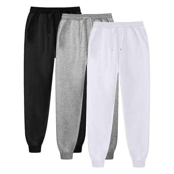 ZIXKCGDSE Sweatpants for Men 3 Pack Joggers Pants with Pockets Slim Fit Running Gym Pants Size XL