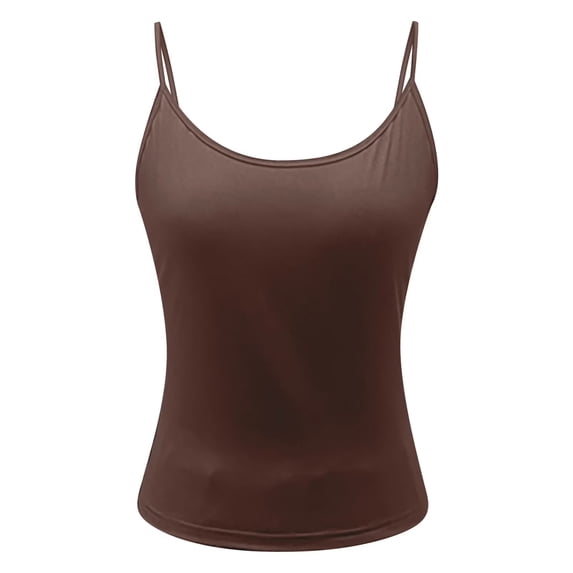 ZIXKCGDSE Tank Tops for Women Round Neck Adjustable Spaghetti Strap Sleeveless Summer Shirt Size M