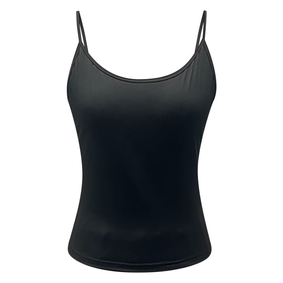 ZIXKCGDSE Tank Tops for Women Round Neck Adjustable Spaghetti Strap Sleeveless Summer Shirt Size M