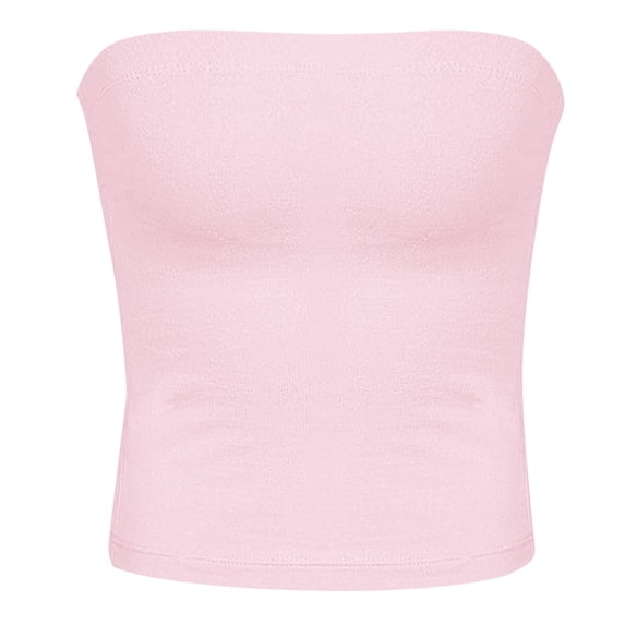 ZIXKCGDSE Tube Tops for Women Slim Fit Crop Top Summer Strapless Shirts Fashion Clothing Size XL