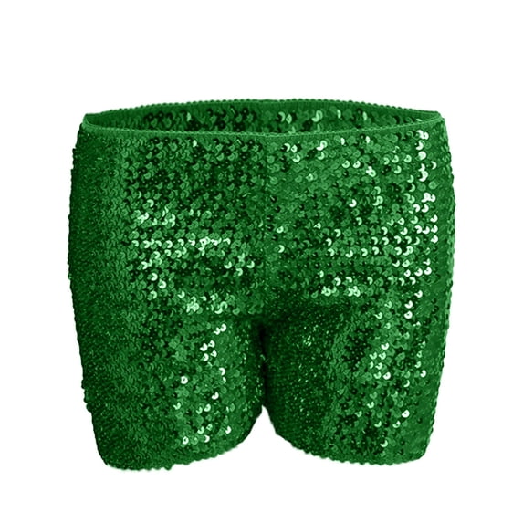 ZIXKCGDSE Women Sequins Shorts Low Waist Summer Bottoms Hot Pants Clubwear Fashion Clothing Size L