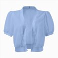 thumbnail image 1 of ZIXKCGDSE Women's Cropped Cardigan Open Front Short Sleeve Lightweight Jacket Everyday Wear Size 2XL, 1 of 4