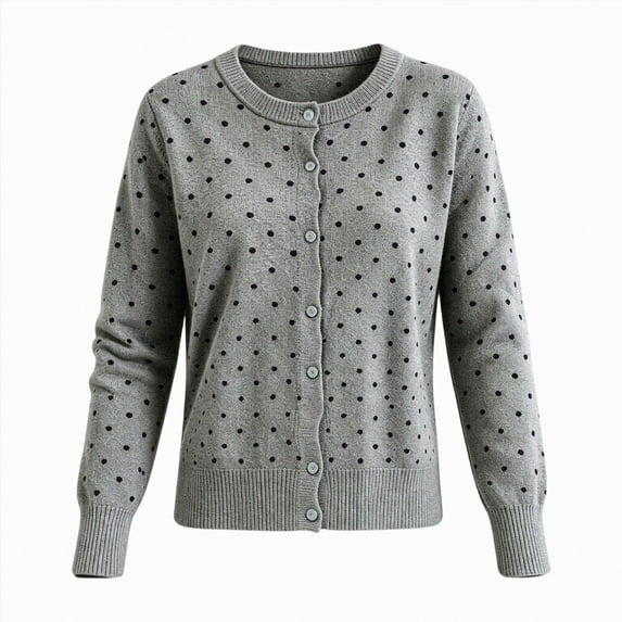 ZIXKCGDSE Women's Lightweight Knit Cardigan Cute Soft Button-Down Sweater Versatile Fall Tops Size S