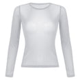 thumbnail image 1 of ZIXKCGDSE Women's Mesh Tops Long Sleeve Shirt Crew Neck Summer Blouse Going Out Clothes Size M, 1 of 4