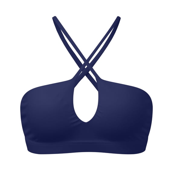 ZIXKCGDSE Women's Sports Bra V Neck Hollow Fitness Backless Padded Gym Yoga Crop Tank Top Size S